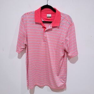 Greg Norman Collection Red and White Striped Polo Shirt